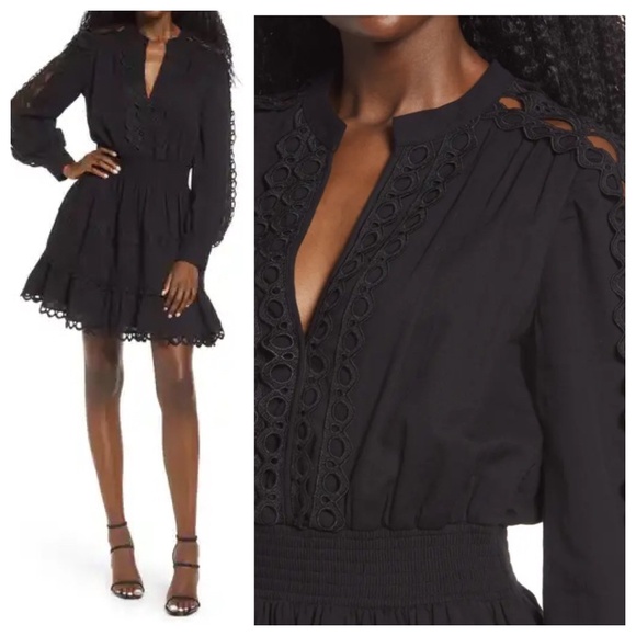 Endless Rose | Lace Trim Mini Dress | Black | M - Picture 1 of 16